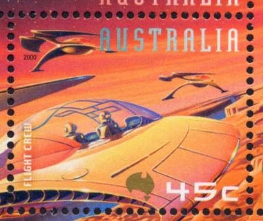 Australia-2000-Space-2000-45-cent-Multi-P14-x-14-4-Flight-crew-Mars