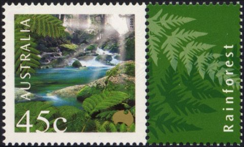 Australia-2000-Symbols-of-Australia-Nurture-Nation-45-cent-Multi-P13-9-x-14-3-Rain-forest-SG1976