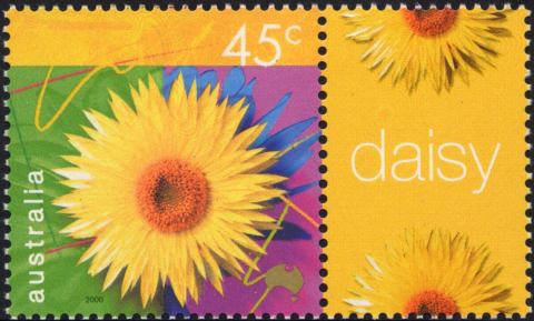 Australia-2000-Symbols-of-Australia-Nurture-Nation-45-cent-Multi-P13-9-x-14-3-Yellow-daisy-on-red