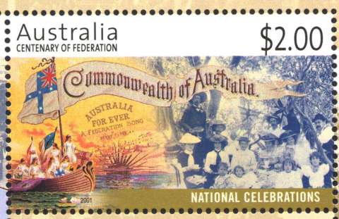 Australia-2001-Centenary-of-Federation-2-dollar-Multi-P14-4-x-14-Picnic-at-Bunter-Creek