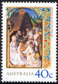 Australia-2001-Christmas-2001-40-cent-Multi-P14-6-x-13-9-Adoration-of-the-Magi-from-Wharncliffe-Hours-SG2157