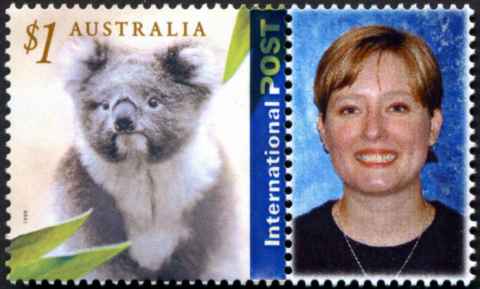 Australia-2001-International-Post-Greetings-Stamp-1-dollar-Multi-P14-4-x-14-Koala-Phascolarctos-cinereus-International-stamp-cf-3767-SG2061