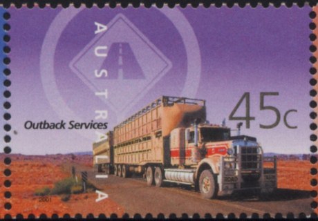 Australia-2001-Outback-Services-45-cent-Multi-P11-15-Transport