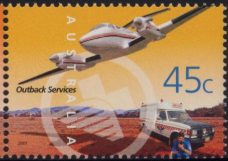 Australia-2001-Outback-Services-45-cent-Multi-P13-9-x-14-6-Royal-Flying-Doctor-Service