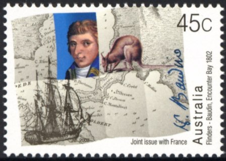 Australia-2002-Australia-France-Joint-Flinders-Baudin-45-cent-Multi-P14-x-14-75-Nicholas-Baudin