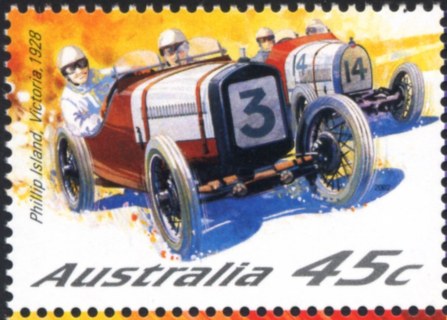 Australia-2002-Centenary-Motor-racing-Australia-and-New-Zealand-45-cent-Multi-P14-x-14-75-Austin-7-Bugatti-Type-40