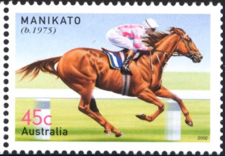 Australia-2002-Champion-Racehorses-45-cent-Multi-P14-x-14-5-Manikato-SG2248