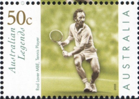 Australia-2003-Australian-legends-Series-7-Tennis-Players-50-cent-Multi-P13-86-x-14-6-Rod-Laver-on-Court-SG2267