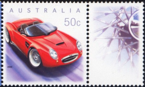 Australia-2003-Greetings-Stamps-Celebration-Nation-50-cent-Multi-P14-4-x-14-Sports-car-SG2262