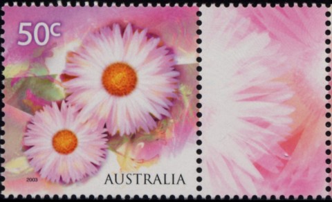 Australia-2003-Greetings-Stamps-Celebration-Nation-50-cent-Multi-P14-4-x-14-Two-yellow-daisies-SG2254