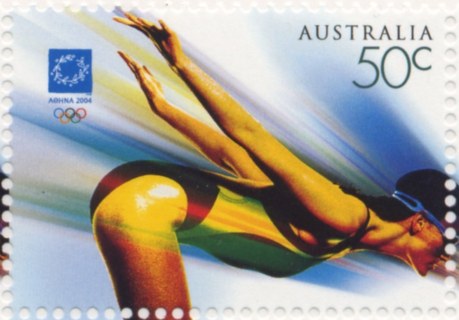 Australia-2004-Athens-2004-Olympic-Games-50-cent-Multi-P13-85-x-14-6-Art-impression-swimming