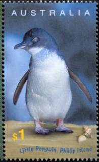 Australia-2004-Australian-Impressions-1-dollar-Multi-P14-x-14-4-Little-penguin-Eudyptula-minor-on-beach