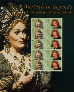 Australia-2004-Australian-legend-Dame-Joan-Sutherland-10-x-50-cent-Multi-P13-86-x-14-6-Sheetlet-loose-or-mounted-SG