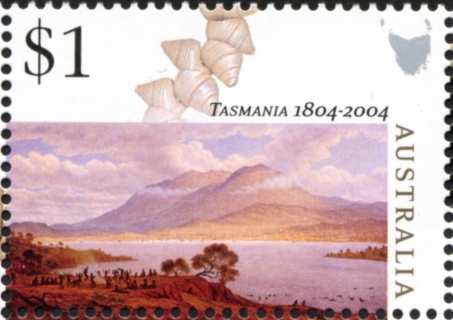 Australia-2004-Tasmania-1804-2004-1-dollar-Multi-P13-86-x-14-6-Mt-Wellington-and-Hobart-town-from-Kangaroo-point