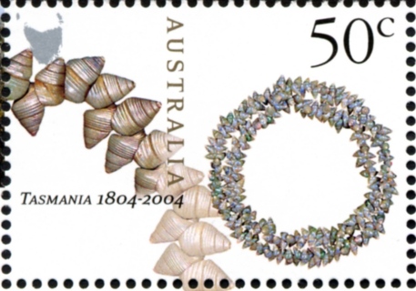 Australia-2004-Tasmania-1804-2004-50-cent-Multi-P13-86-x-14-6-Shell-necklace