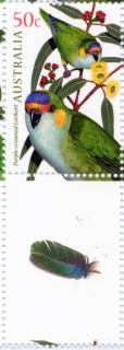 Australia-2005-Australian-Parrots-50-cent-Multi-P14-6-x-13-86-Purple-crowned-Lorikeet-Glossopsitta-porphyrocephala-from-southern-Australia-SG2488