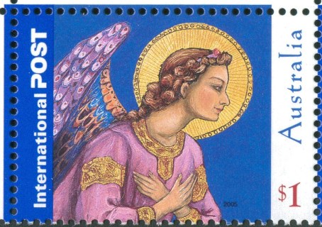 Australia-2005-Christmas-2005-1-dollar-Multi-P14-6-x-13-86-Adoring-angel