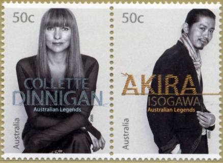 Australia-2005-Fashion-Designers-Legends-series-nine-2-x-50-cent-Monochrome-with-coloured-name-P14-6-x-13-86-Pair