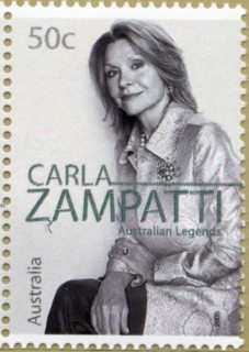 Australia-2005-Fashion-Designers-Legends-series-nine-50-cent-Monochrome-with-coloured-name-P14-6-x-13-86-Carla-Zampatti-portrait-SG2478