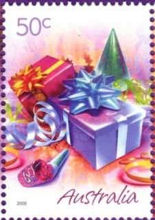 Australia-2005-Marking-the-Occasion-greeting-stamps-and-scenes-of-Australia-50-cent-Multi-P14-6-x-13-86-Gift-wrapped-parcels-for-occasions-SG2495