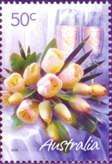 Australia-2005-Marking-the-Occasion-greeting-stamps-and-scenes-of-Australia-50-cent-Multi-P14-6-x-13-86-Wedding-bouquet-for-wedding-stationary-fitting-normal-envelope-sizes-SG2