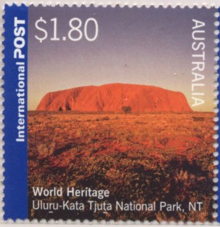 Australia-2005-World-Heritage-Australia-UK-Joint-Issue-1-8-dollar-Multi-P14-28-x-14-28-Uluru-Kata-Tjuta-National-park-Ayers-Rock-