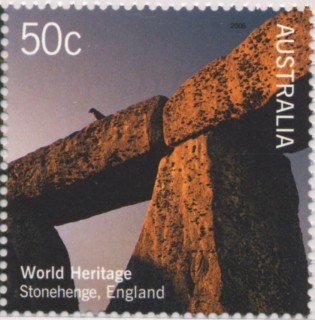 Australia-2005-World-Heritage-Australia-UK-Joint-Issue-50-cent-Multi-P14-28-x-14-28-Stonehenge