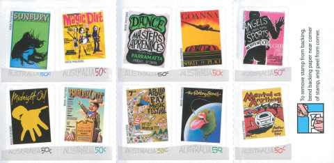 Australia-2006-Australian-Rock-Posters-10-x-50-cent-Multi-PDie-cut-Booklet-SG