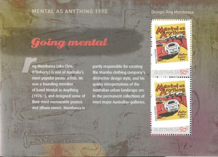 Australia-2006-Australian-Rock-Posters-2-x-50-cent-Multi-P14-6-x-13-86-Mental-as-Anything-1990