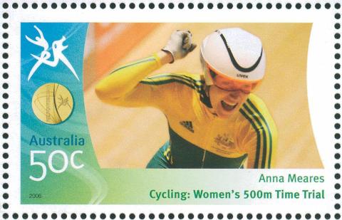 Australia-2006-Commonwealth-Games-Australian-Champions-16-March-2006-50-cent-Multi-P14-60-x-13-86-Gold-Medallist-Anna-Meares-Cycling-Womes-time-trial-SG