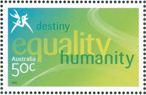 Australia-2006-Commonwealth-Games-Australian-Champions-16-March-2006-50-cent-Multi-P14-60-x-13-86-Logo-stamp-destiny