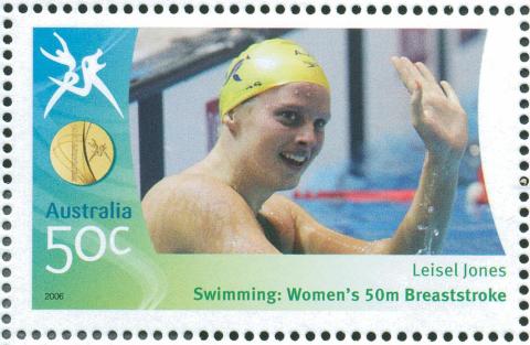 Australia-2006-Commonwealth-Games-Australian-Champions-17-March-2006-50-cent-Multi-P14-60-x-13-86-Gold-Medallist-Leisel-Jones-Swimming-Womens-50m-breaststroke-SG