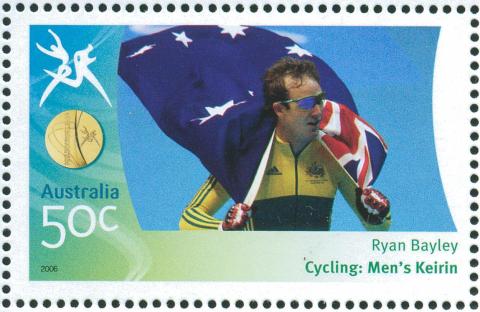 Australia-2006-Commonwealth-Games-Australian-Champions-17-March-2006-50-cent-Multi-P14-60-x-13-86-Gold-Medallist-Ryan-Bayley-Cycling-Mens-Keirin-SG