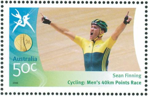 Australia-2006-Commonwealth-Games-Australian-Champions-17-March-2006-50-cent-Multi-P14-60-x-13-86-Gold-Medallist-Sean-Finning-Cycling-Mens-40-km-points-race-SG