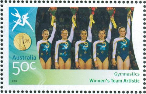 Australia-2006-Commonwealth-Games-Australian-Champions-17-March-2006-50-cent-Multi-P14-60-x-13-86-Gold-Medallists-Gymnastics-Womens-Team-Artistic