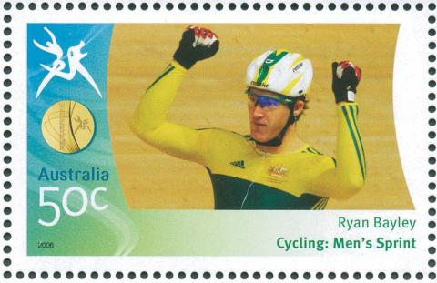 Australia-2006-Commonwealth-Games-Australian-Champions-18-March-2006-50-cent-Multi-P14-60-x-13-86-Gold-Medallist-Ryan-Bayley-Cycling-Mens-sprint-SG