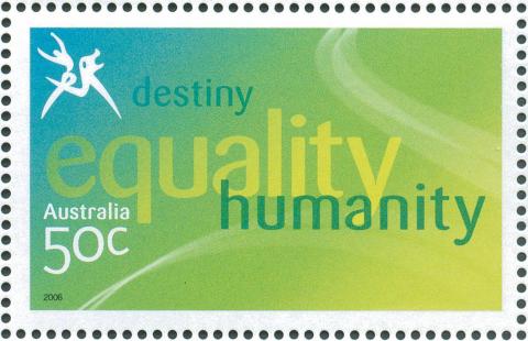 Australia-2006-Commonwealth-Games-Australian-Champions-18-March-2006-50-cent-Multi-P14-60-x-13-86-Logo-stamp-destiny