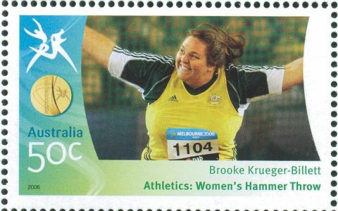 Australia-2006-Commonwealth-Games-Australian-Champions-20-March-2006-50-cent-Multi-P14-60-x-13-86-Gold-Medallist-Brooke-Krueger-Billett-Athletics-Womens-hammer-throw-SG