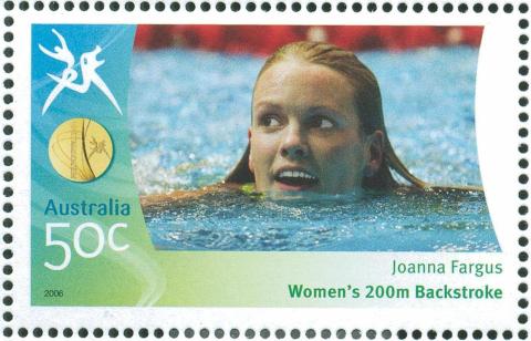 Australia-2006-Commonwealth-Games-Australian-Champions-20-March-2006-50-cent-Multi-P14-60-x-13-86-Gold-Medallist-Joanna-Fargus-Swimming-Womens-200m-backstroke-SG