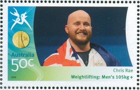 Australia-2006-Commonwealth-Games-Australian-Champions-23-March-2006-50-cent-Multi-P14-60-x-13-86-Gold-Medallist-Chris-Rae-Weightlifting-Mens-105kg-SG