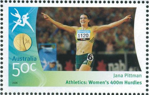 Australia-2006-Commonwealth-Games-Australian-Champions-23-March-2006-50-cent-Multi-P14-60-x-13-86-Gold-Medallist-Jana-Pittman-Athletics-Womens-400-m-hurdles-SG