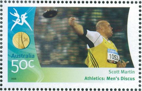 Australia-2006-Commonwealth-Games-Australian-Champions-23-March-2006-50-cent-Multi-P14-60-x-13-86-Gold-Medallist-Scott-Martin-Athletics-Mens-discus-SG