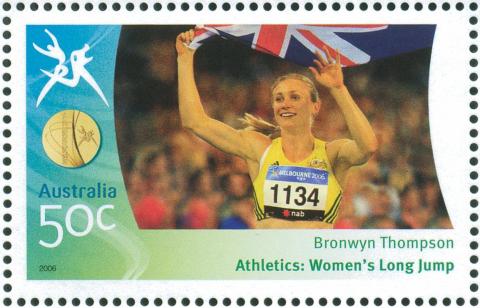 Australia-2006-Commonwealth-Games-Australian-Champions-24-March-2006-50-cent-Multi-P14-60-x-13-86-Gold-Medallist-Bronwyn-Thompson-Athletics-Womens-long-jump-SG