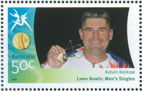 Australia-2006-Commonwealth-Games-Australian-Champions-24-March-2006-50-cent-Multi-P14-60-x-13-86-Gold-Medallist-Kelvin-Kerkow-Lawn-Bowls-mens-singles-SG