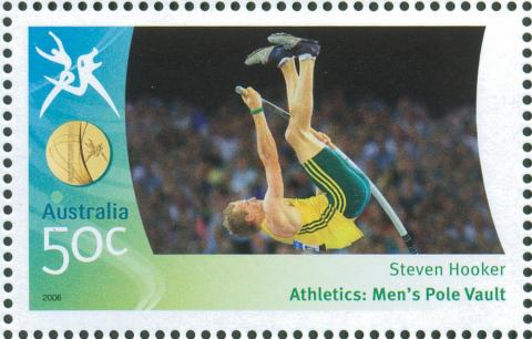 Australia-2006-Commonwealth-Games-Australian-Champions-24-March-2006-50-cent-Multi-P14-60-x-13-86-Gold-Medallist-Stevev-Hooker-Athletics-Mens-pole-vault-SG