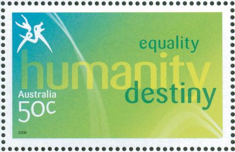 Australia-2006-Commonwealth-Games-Australian-Champions-24-March-2006-50-cent-Multi-P14-60-x-13-86-Logo-stamp