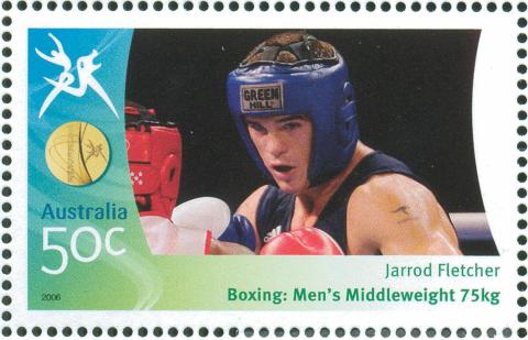 Australia-2006-Commonwealth-Games-Australian-Champions-25-March-2006-50-cent-Multi-P14-60-x-13-86-Gold-Medallist-Jarrod-Fletcher-Boxing-Mens-middleweight-75kg-SG