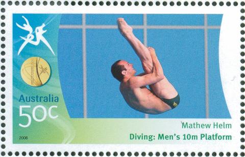 Australia-2006-Commonwealth-Games-Australian-Champions-25-March-2006-50-cent-Multi-P14-60-x-13-86-Gold-Medallist-Mathew-Helm-Diving-Mens-10m-platform-SG