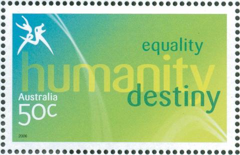 Australia-2006-Commonwealth-Games-Australian-Champions-25-March-2006-50-cent-Multi-P14-60-x-13-86-Logo-stamp