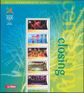 Australia-2006-Commonwealth-Games-Closing-Ceremony-26-March-2006-5-x-50-cent-Multi-P14-60-x-13-86-Sheetlet-4683-to-4687-inclusive-SGMS2622